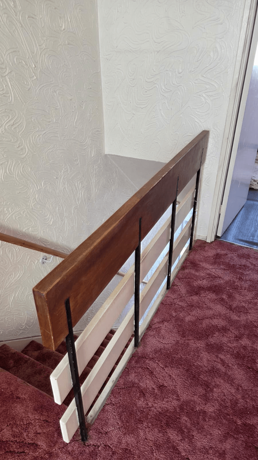 Old staircase banister before replacement works