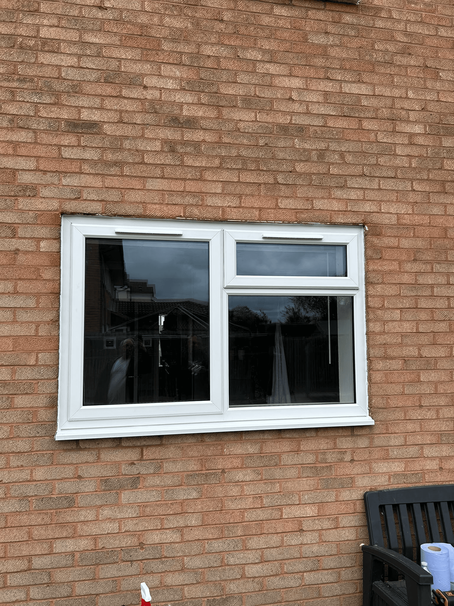 Completed uPVC window installation exterior